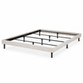 Łóżko tapicerowane rama 160x200 cm beżowe prostokątne metalowy stelaż czarne nogi
