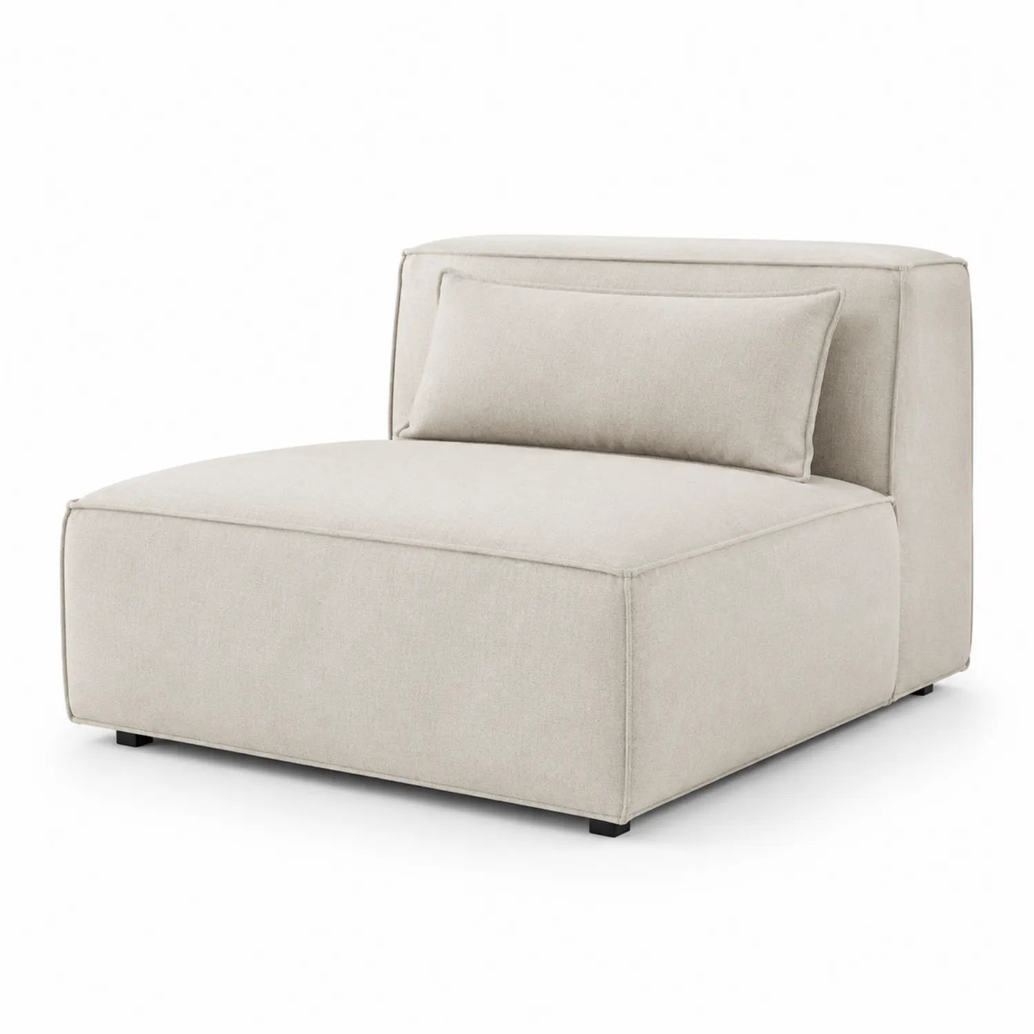 Fotel modułowy sofy 1-osobowy około 100 x 100 x 85 cm tkanina poliestrowa beżowa z poduszką