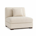 Sofa modułowa jednoosobowa 95 x 95 x 72 cm tkanina bouclé kremowa bez podłokietników