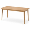 Stół jadalniany prostokątny 140 x 80 x 75 cm MDF fornir dąb naturalny drewniane nogi zaokrąglone krawędzie jasne drewno