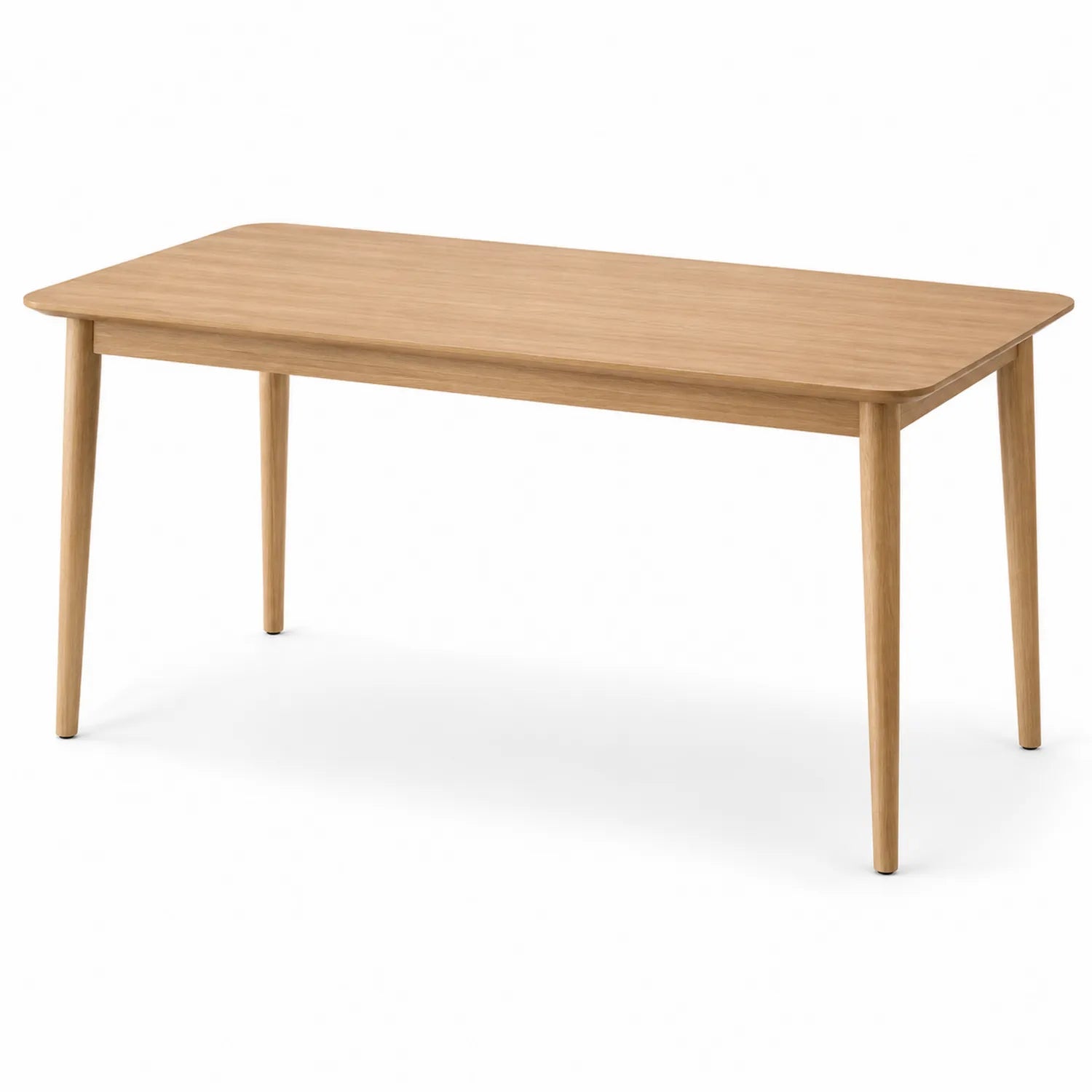 Stół jadalniany prostokątny 140 x 80 x 75 cm MDF fornir dąb naturalny drewniane nogi zaokrąglone krawędzie jasne drewno