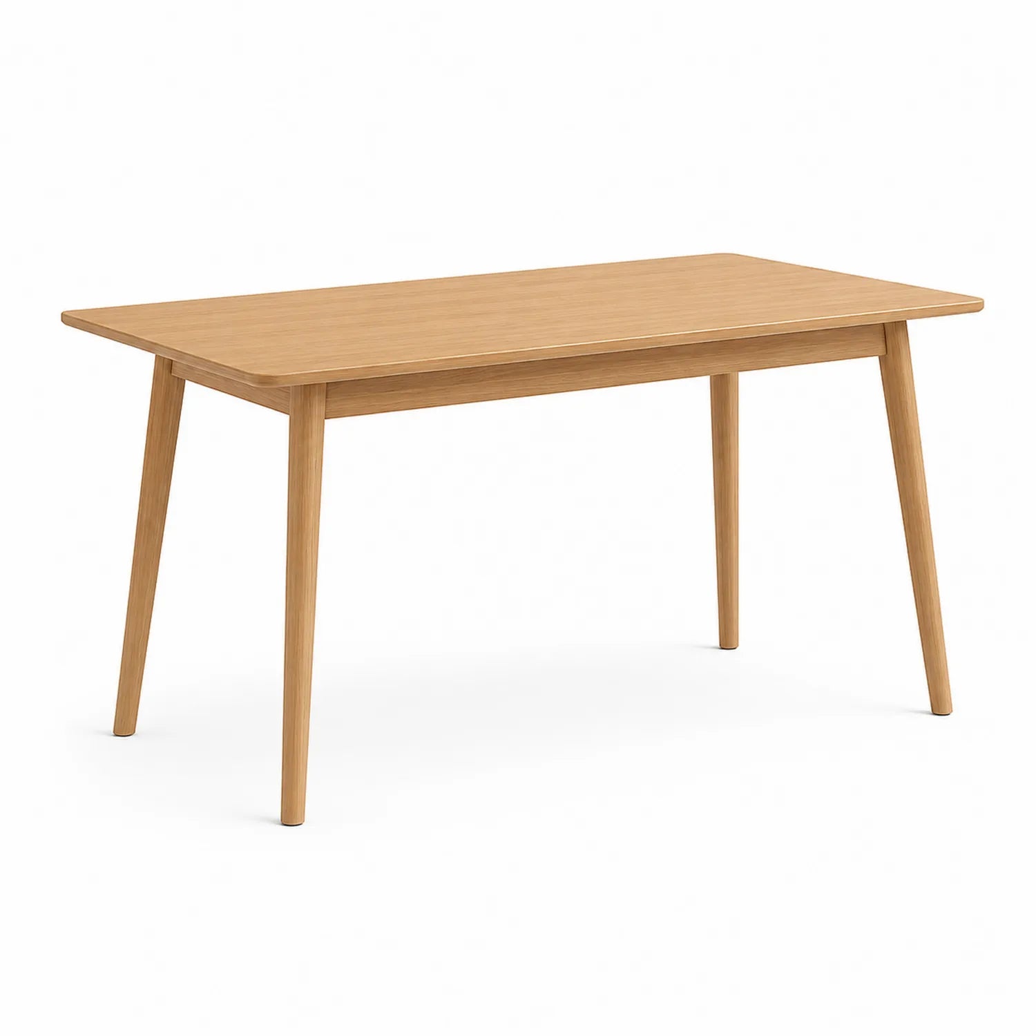 Stół jadalniany prostokątny 120 x 60 x 75 cm MDF fornir dębowy drewno kauczukowe jasne drewno