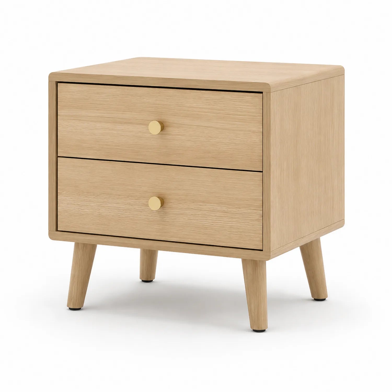 Szafka nocna 50 x 40 x 55 cm 2 szuflady MDF fornir jasne drewno prostokątna