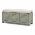 Ławka do przedpokoju ze schowkiem 120 cm 40 cm 50 cm MDF lakierowany tkanina poliestrowa oliwkowy beżowy złoty