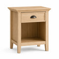 Szafka nocna 50 x 40 x 65 cm MDF fornir dębowy prostokątna dąb naturalny ciemny brąz 1 szuflada 1 półka