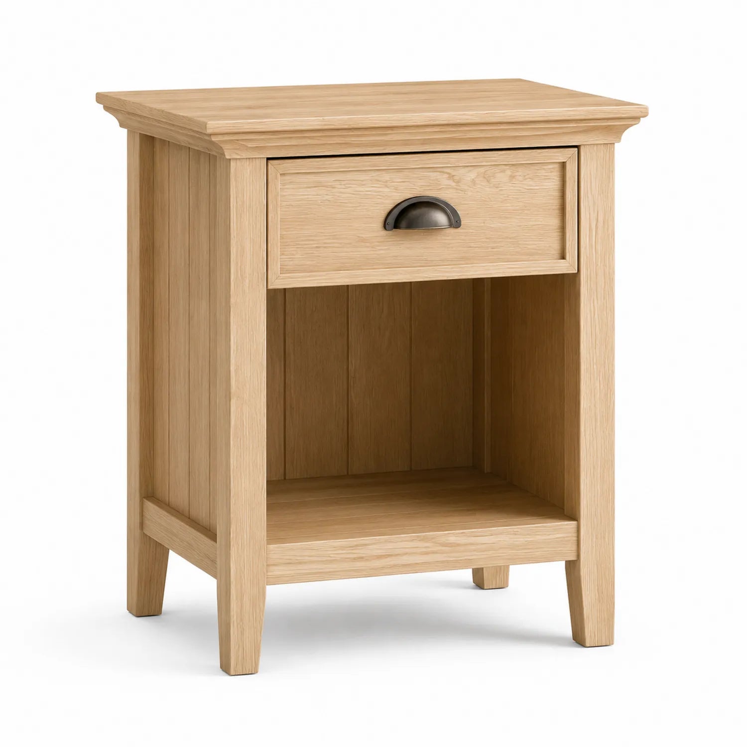 Szafka nocna 50 x 40 x 65 cm MDF fornir dębowy prostokątna dąb naturalny ciemny brąz 1 szuflada 1 półka